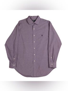 Polo Ralph Lauren Philip Cotton Lilac Purple Button Up Shirt Men 16 32/33 Large